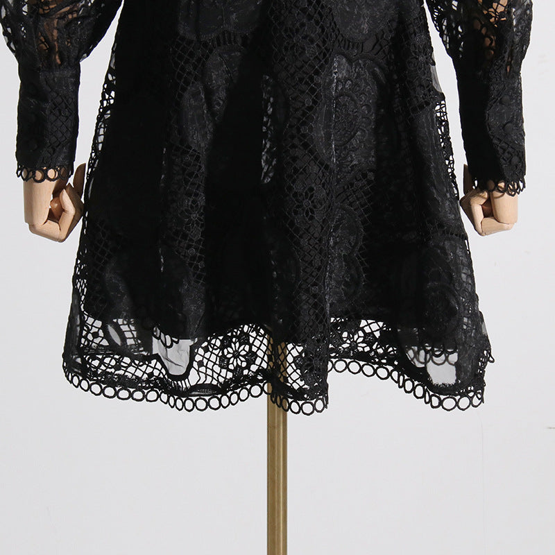 Lorelei Black Lace Jacquard Mini Dress