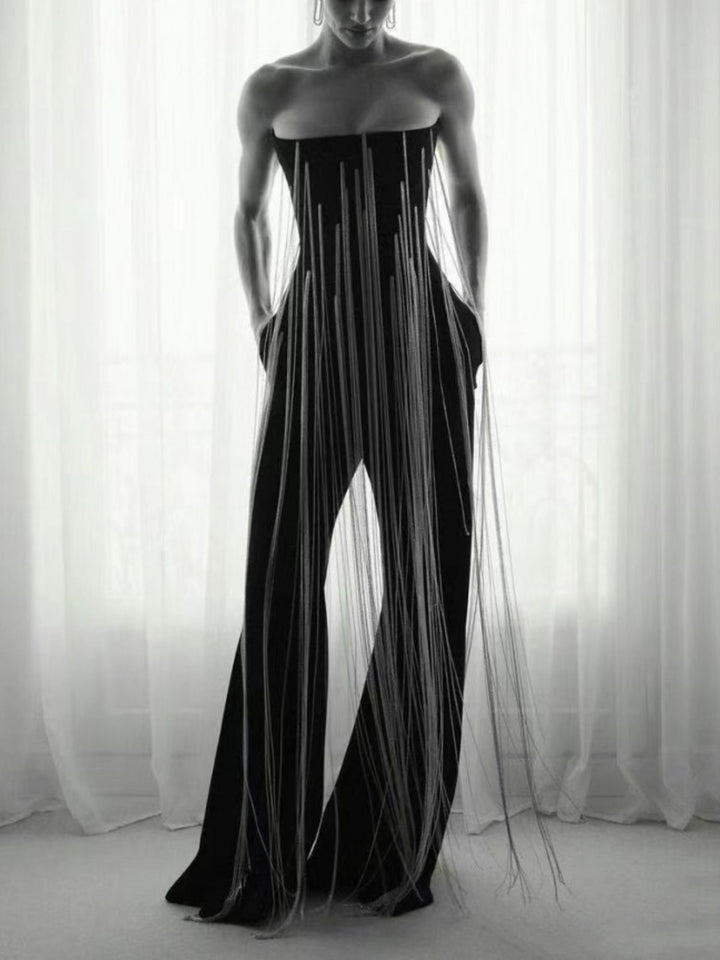 Elegant Chain Fringed Jumpsuit