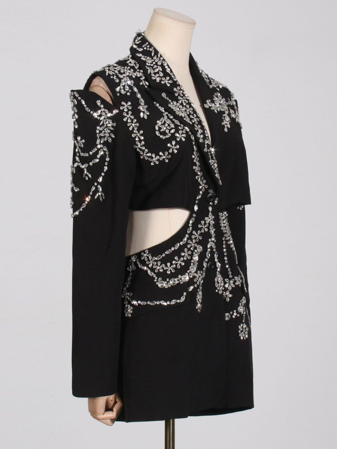 Diamond-embellished Cutout Blazer