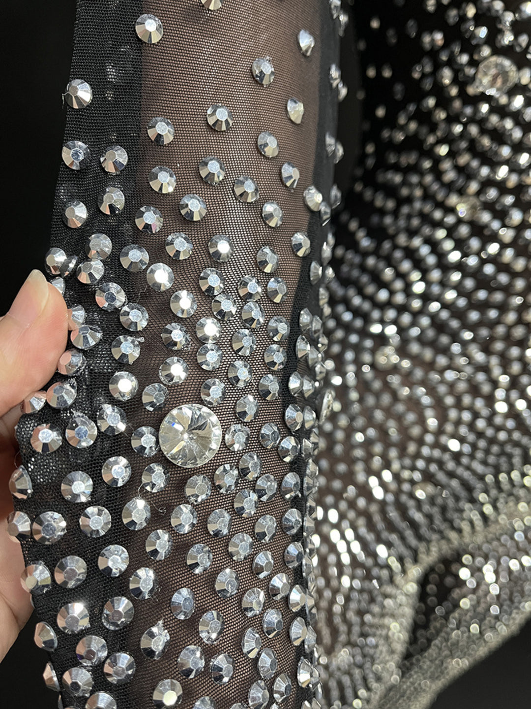 Rhinestone Mesh Jumpsuit