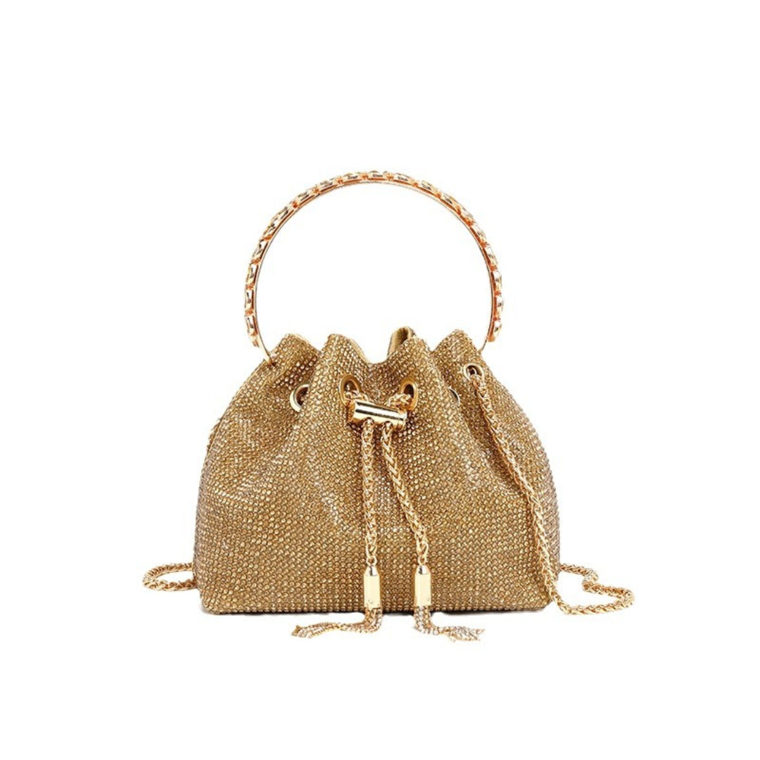 Crystal Embellished Bucket Bag