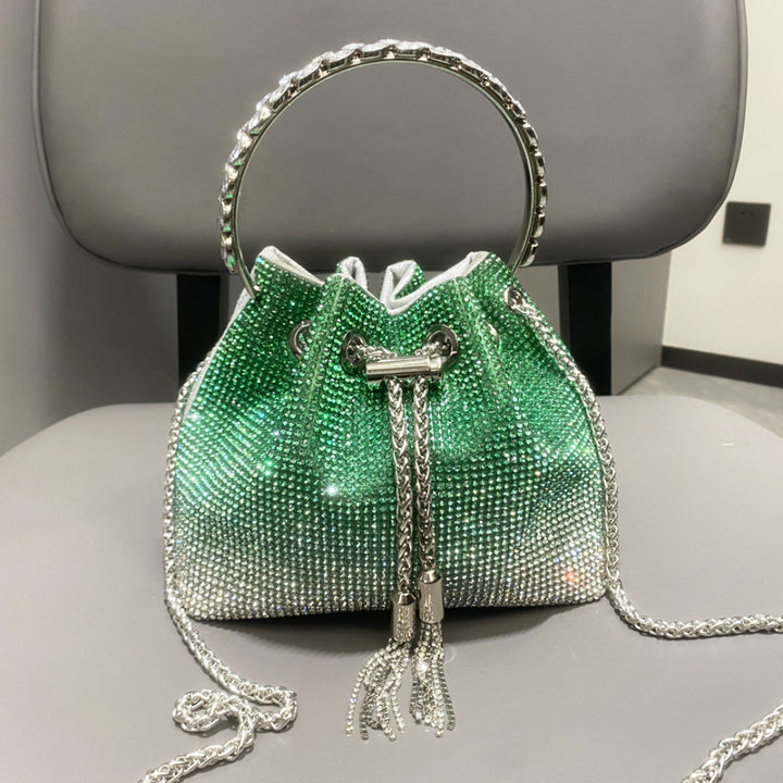 Crystal Embellished Bucket Bag