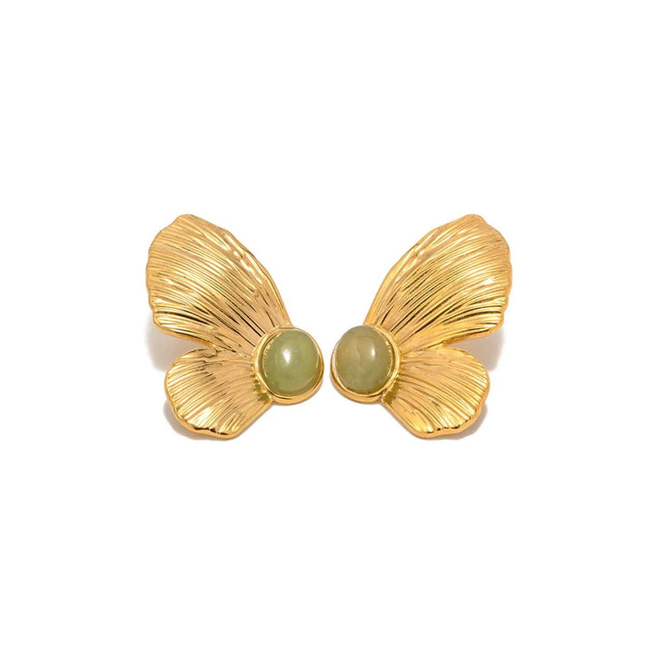 Elegant Jewel-set Butterfly Earrings