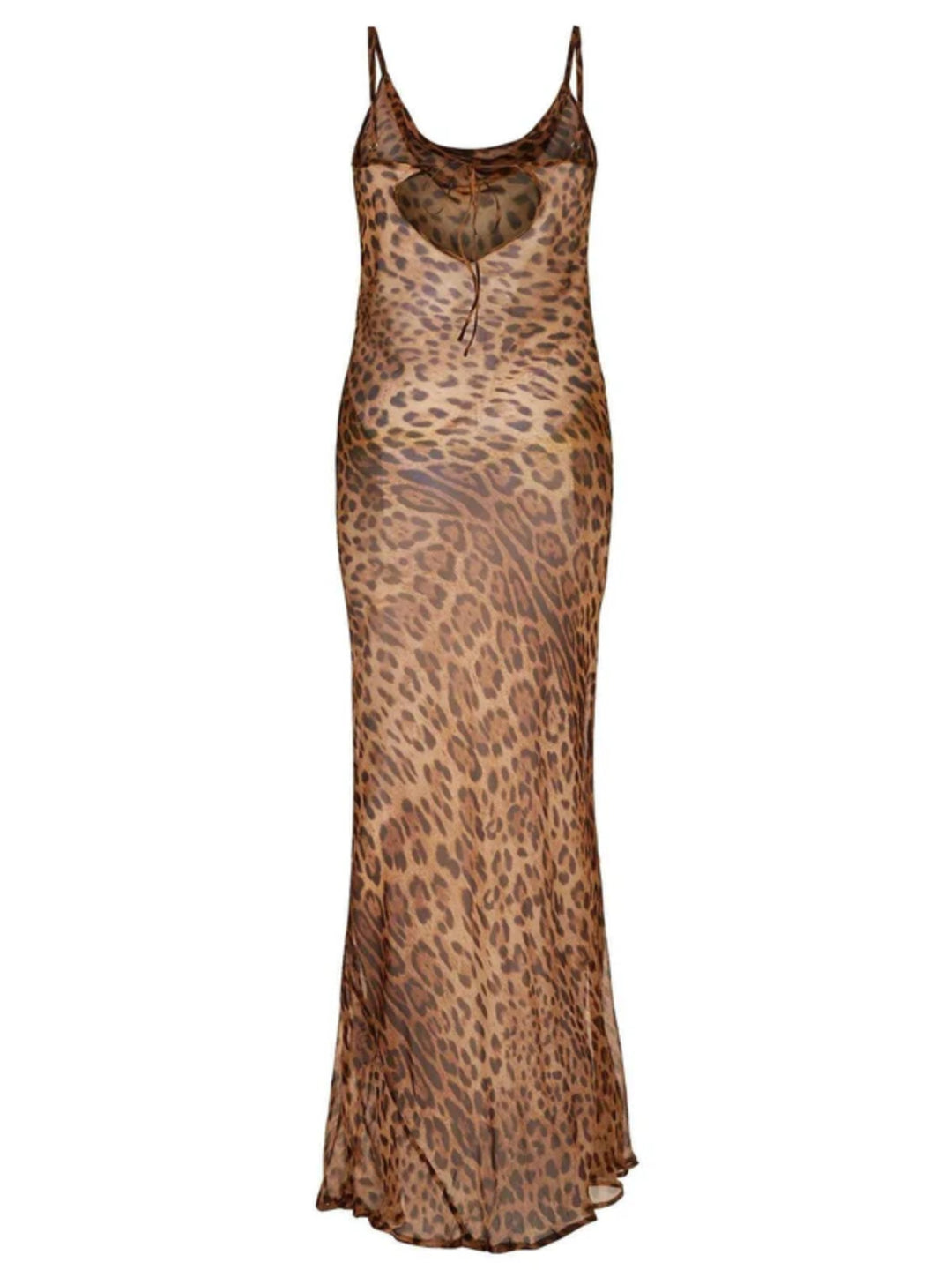 Leopard Print Suspender Maxi Dress