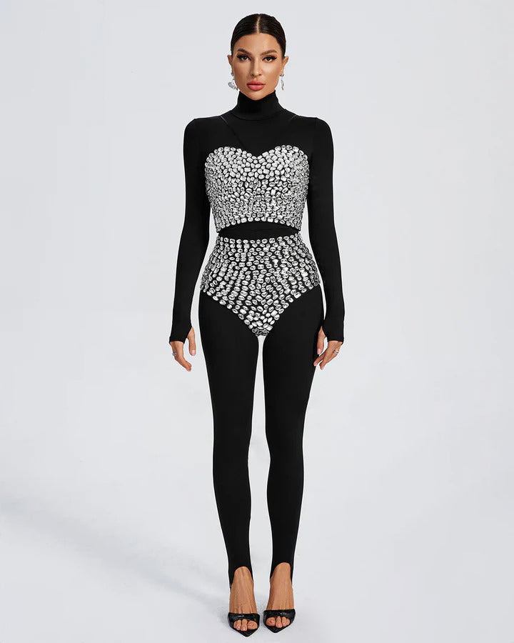 Casual Splicing Diamond One-piece Three-piece Set