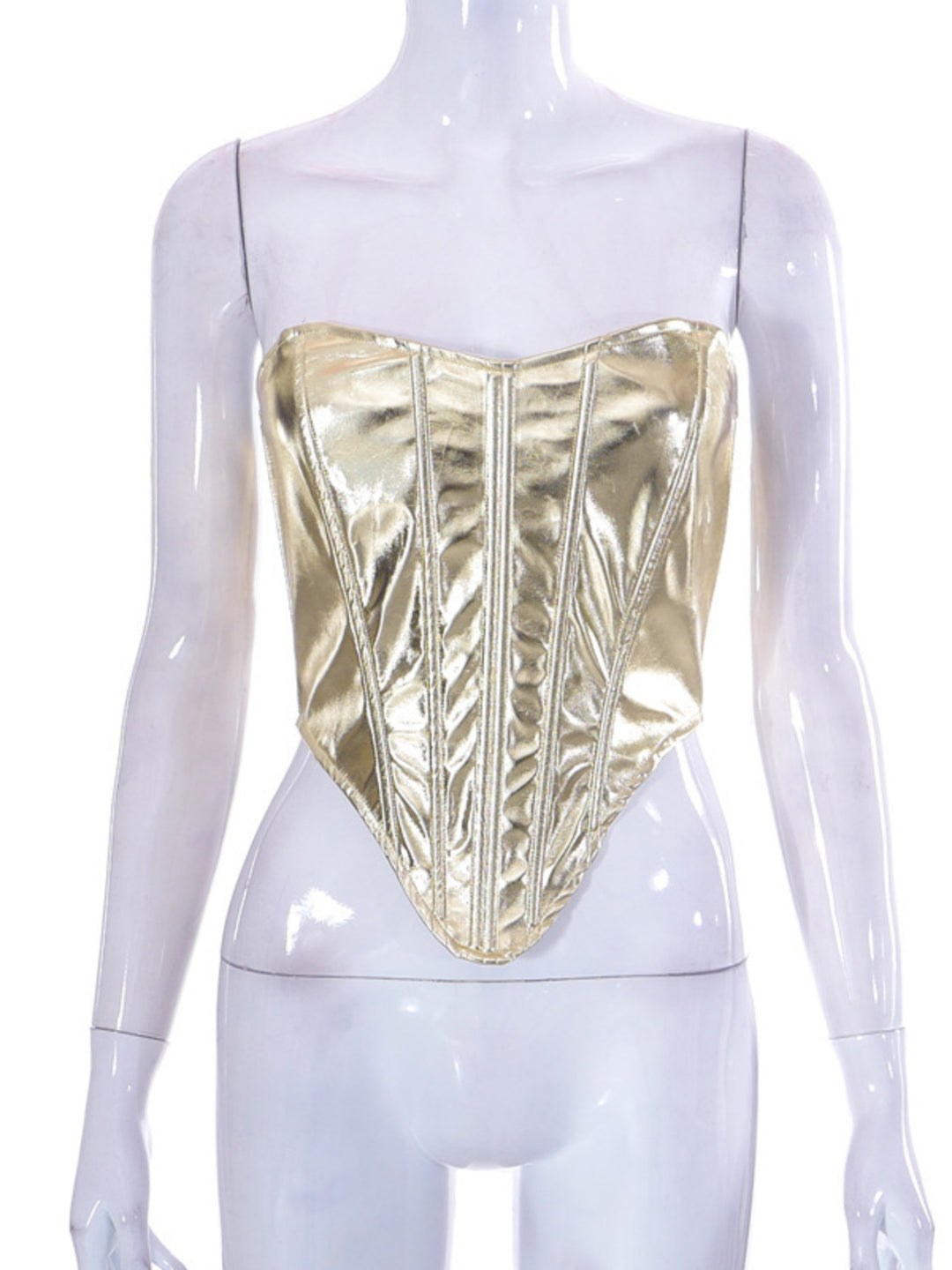 Metallic Bandeau Tunic Top