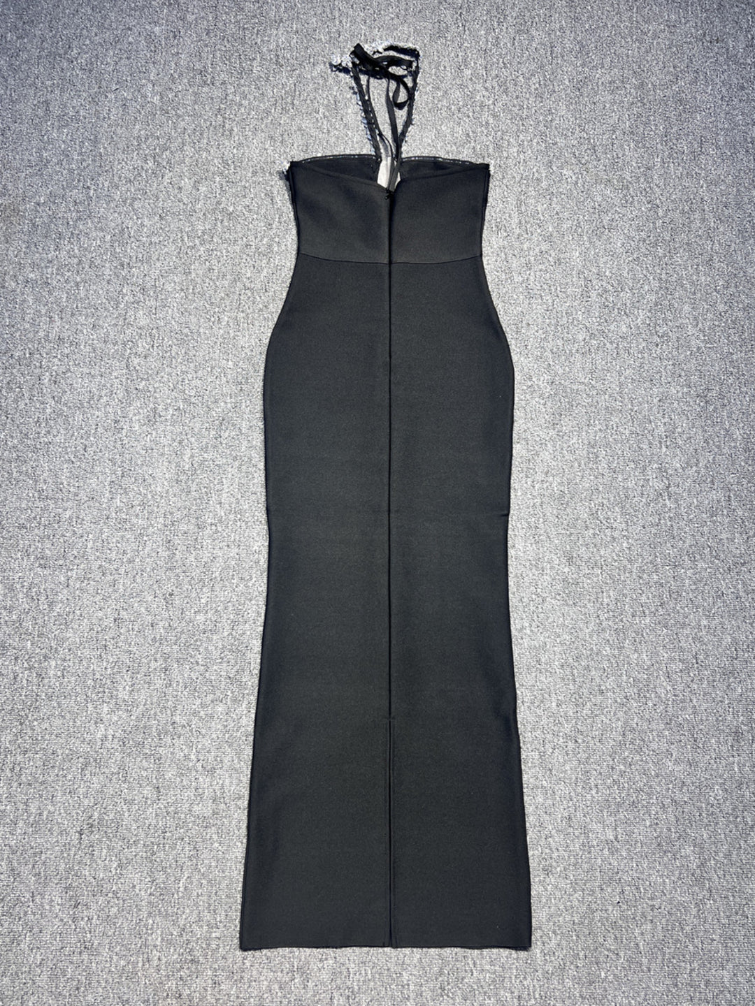 Margot Black Halter Neck Sleeveless Waist Dress