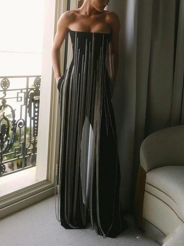 Elegant Chain Fringed Jumpsuit