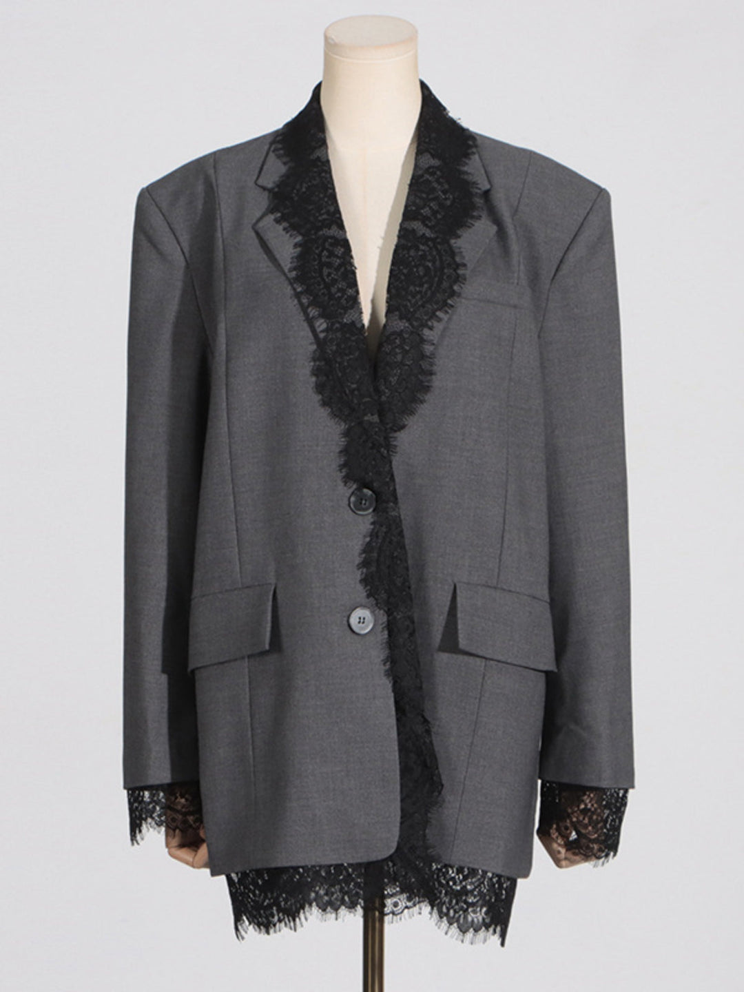 Lace Spliced Blazer