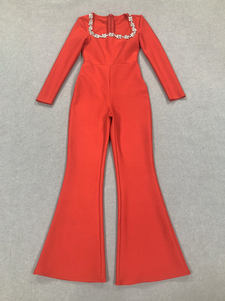 Scarlett Studded Bandage Long Sleeve Jumpsuit