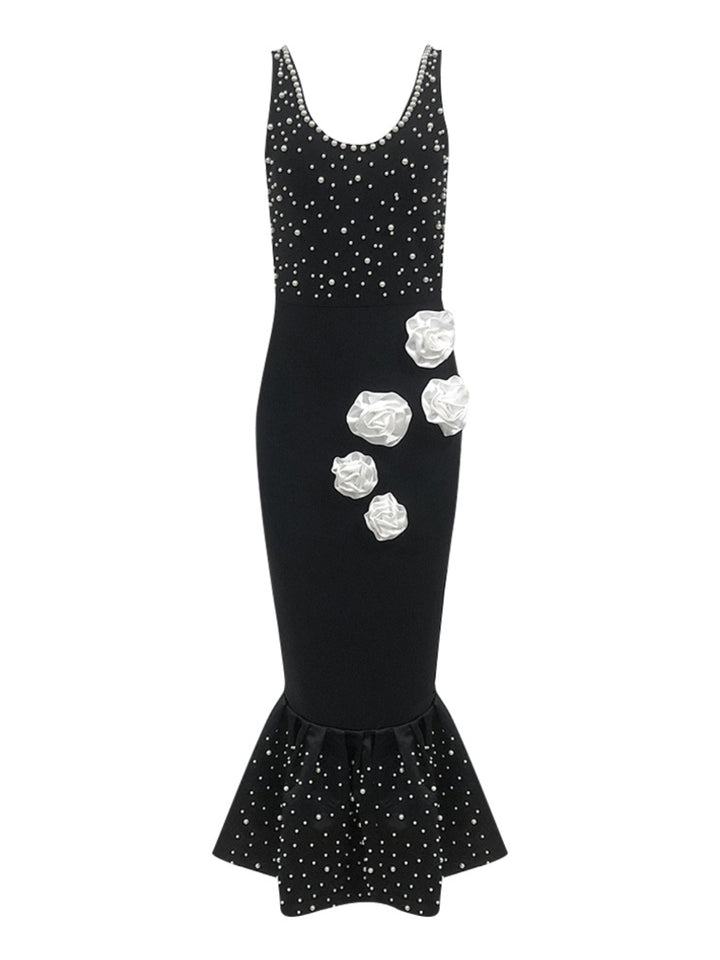 Margot Beaded Sleeveless Fishtail Dress