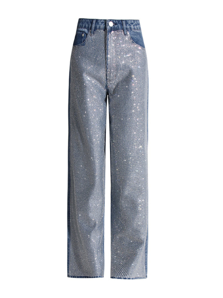 Rhinestone Denim Pants