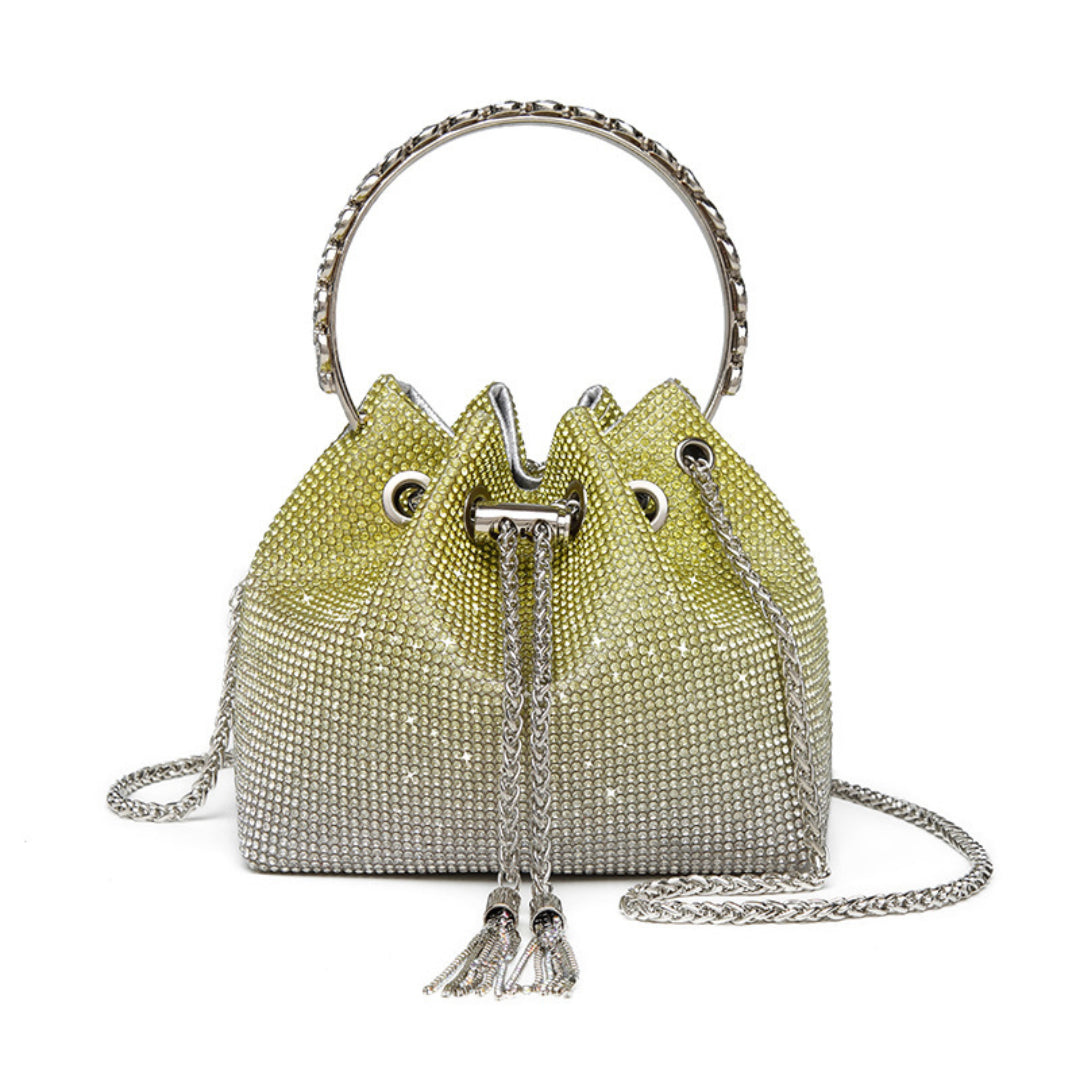 Crystal Embellished Bucket Bag