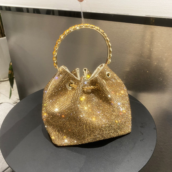 Crystal Embellished Bucket Bag