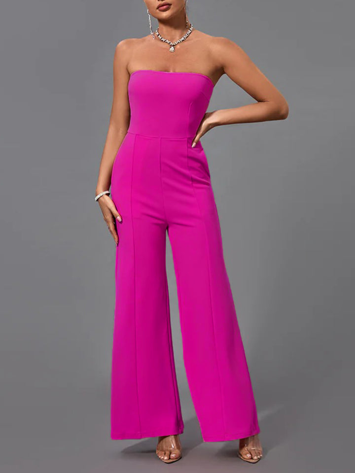 Temperament Solid Color Tube Top Jumpsuit