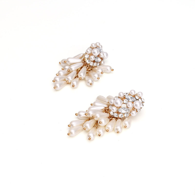 Pearl Fringed Diamond Earrings