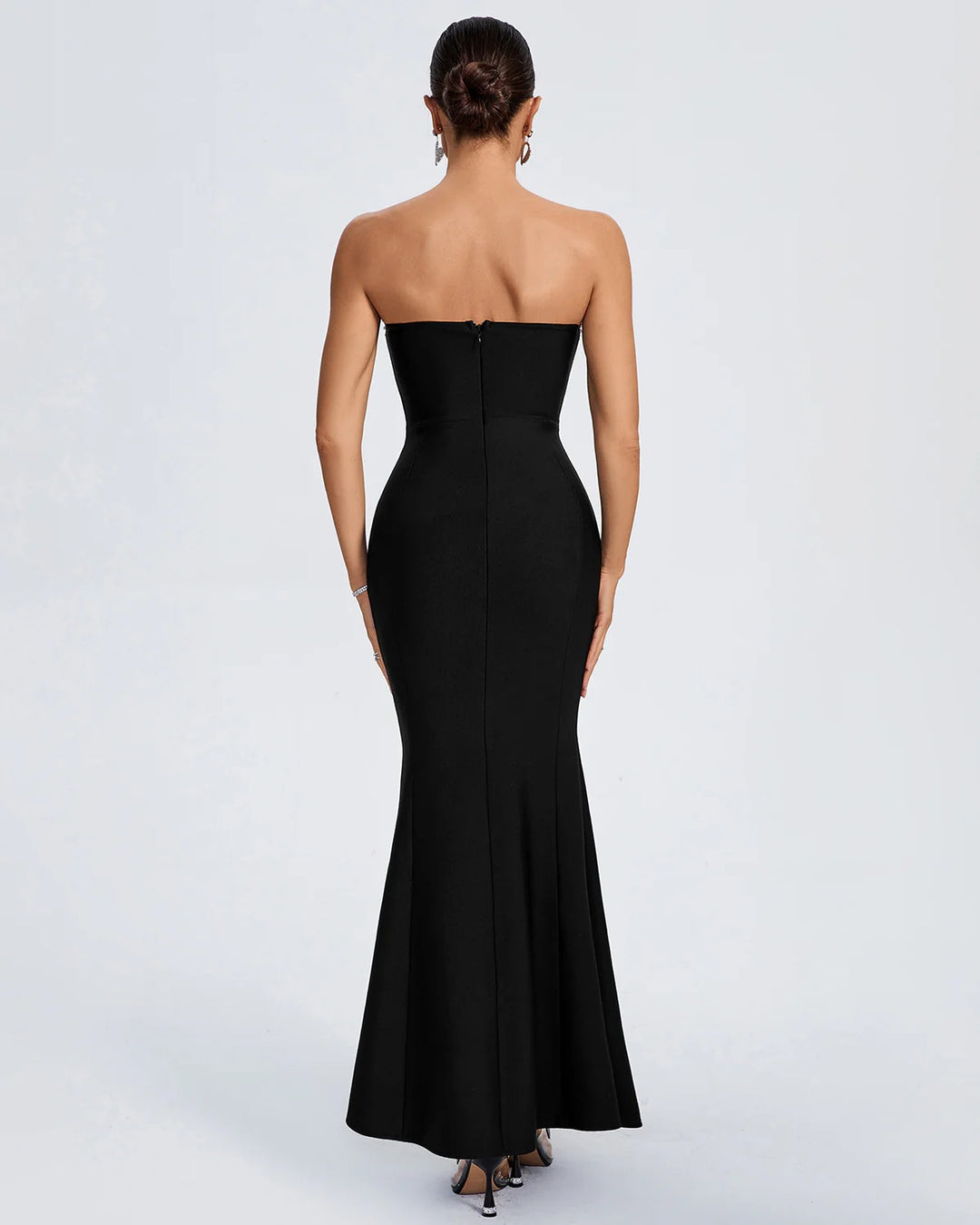 Elegant Tube Top Diamond Maxi Dress