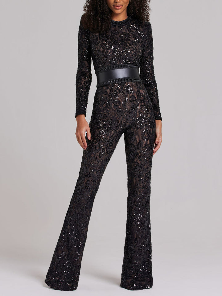 Zoe Lace Cutout Waist-cinching Jumpsuit