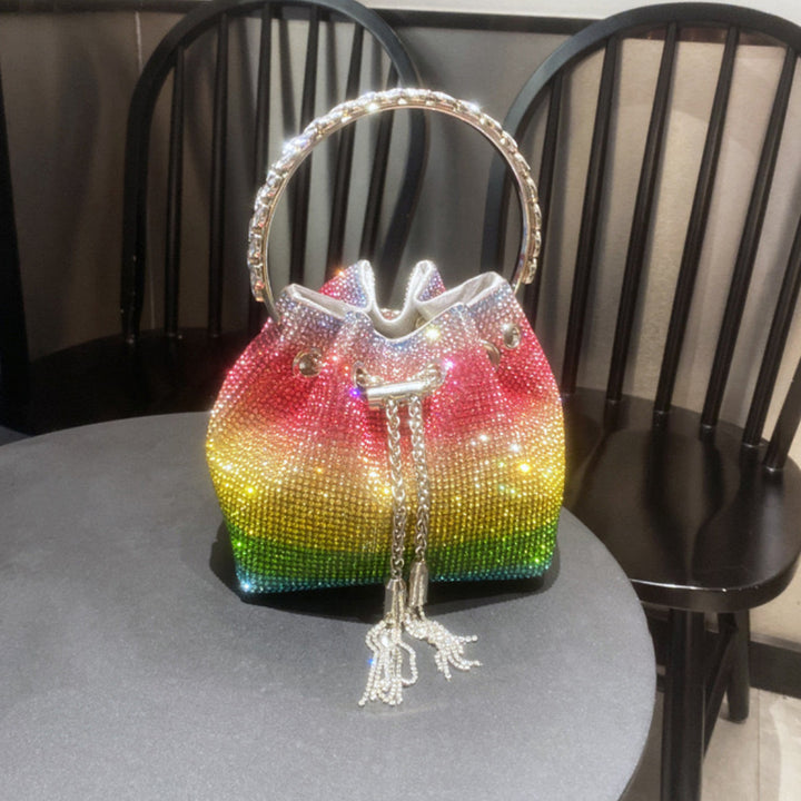 Crystal Embellished Bucket Bag