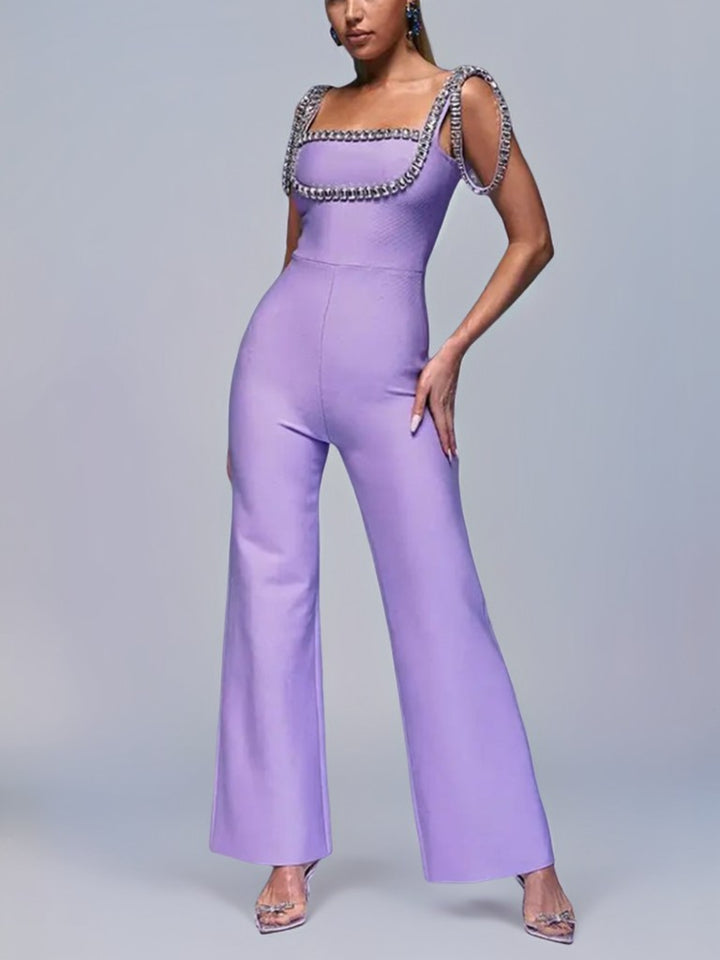 Rhinestone Purple Jumpsuit